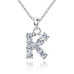 Necklace Silver K Shape SSLPE-K